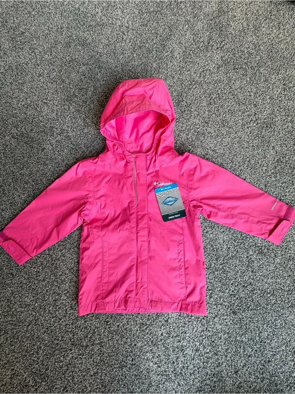 NWT Columbia Hot Pink Kids' Timber Pointe Jacket Full Zip Hooded size 2T
